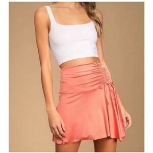 Free People Who's That Mini Skirt small coral new NWT stretch